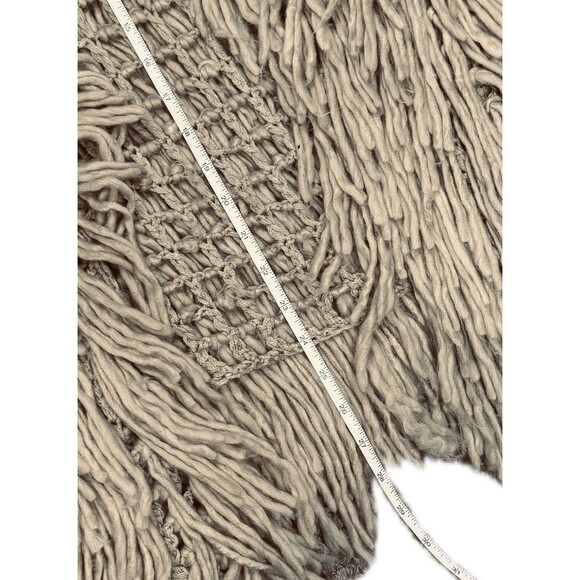 Blu Pepper Crotchet Fringe Vest Women Size S Open Front Shaggy Knit Festival 70s - Picture 4 of 6